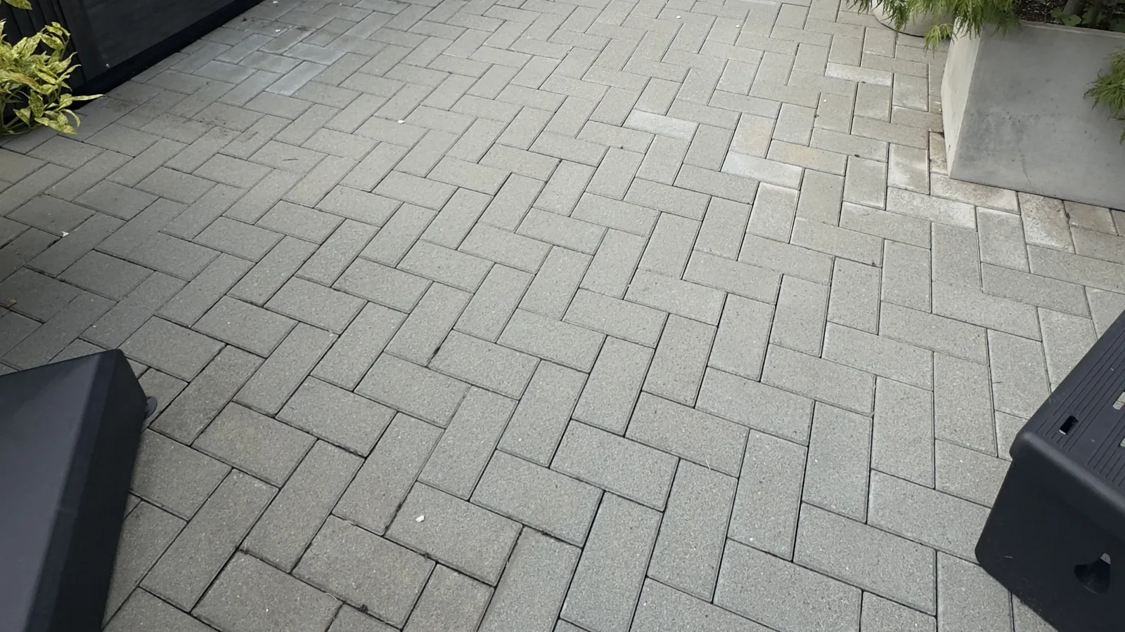 Clean interlocking pavers from a completed South Surrey patio project